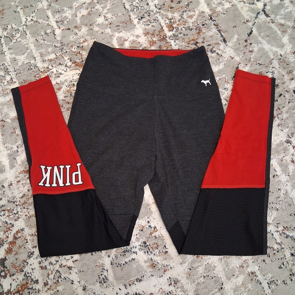 PINK Victoria's Secret Kids Colorblock Leggings - Red and Gray - Picture 4 of 5